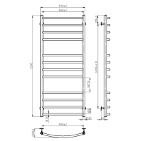 Water towel dryer Adele (1200*500,12,Grey,Lower)