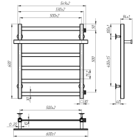 Water towel dryer Aqua (600*500,6,White,Right)