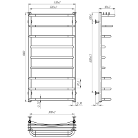 Water towel dryer Aurora (1000*500,9,White,Lower)