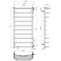 Water towel dryer Aurora (1100*500,10,Black,Right)