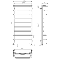 Water towel dryer Aurora (1100*500,10,White,Lower)