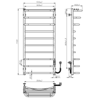 Electric towel dryer Aurora (1100*500,10,Polished,Right,JD03)
