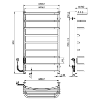 Electric towel dryer Aurora (900*500,9,Black,Left,JD03)