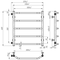 Рушникосушарка водяна Ava (600*500,5,Біла,Ліве підключення)