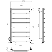 Рушникосушарка водяна Ava (900*500,8,Біла,Праве підключення)