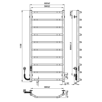 Electric towel dryer Ava (1100*500,10,White,Left,JD03)