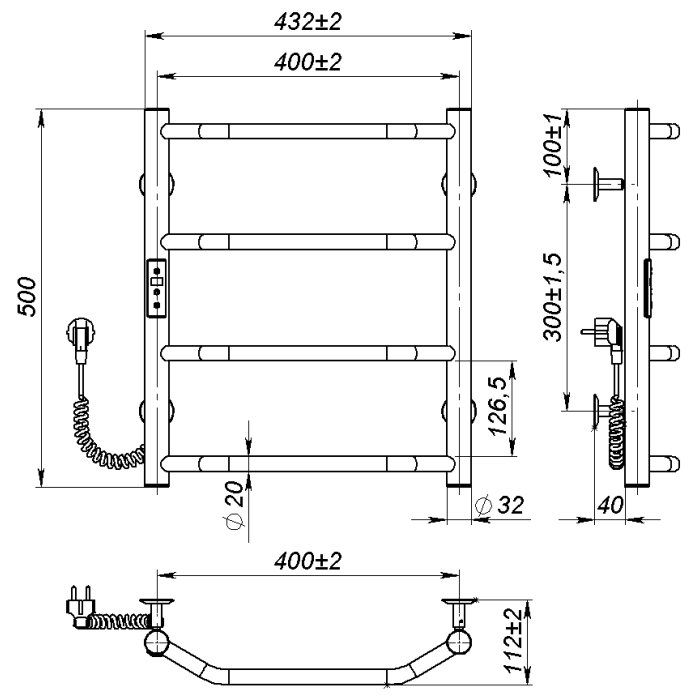 Electric towel dryer Ava ()