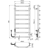 Electric towel dryer Ava (900*400,8,Black,Left,JD03)