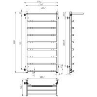 Water towel dryer Dream (1000*500,9,Black,Left)