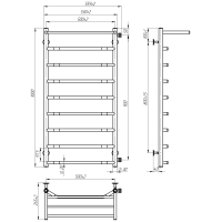 Water towel dryer Dream (1000*500,9,Black,Right)