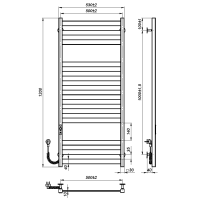 Electric towel dryer Eva (1200*500,13,Grey,Left,JD04)