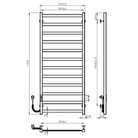 Electric towel dryer Freya (1200*500,14,Black,Left,JD04)