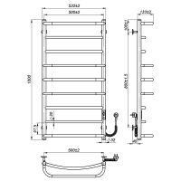 Electric towel dryer Lilu (1 000*500,9,Polished,Right,JD03)