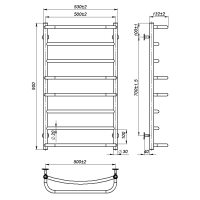 Water towel dryer Lilu (900*500,8,White,Lower)