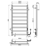 Electric towel dryer Melissa (1000*500,9,Grey,Right,JD04)