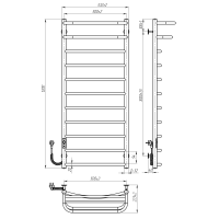 Electric towel dryer Optima (1200*500,11,Grey,Left,JD03)
