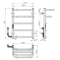 Electric towel dryer Optima (600*400,5,Grey,Left,JD03)