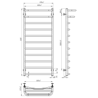 Рушникосушарка водяна Optima (1200*500,11,Сіра,Нижнє підключення)