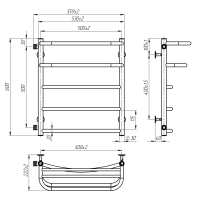 Рушникосушарка водяна Optima (600*500,5,Полірована,Ліве підключення)