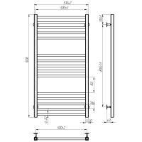 Water towel dryer Pola (1000*500,15,Polished,Lower)