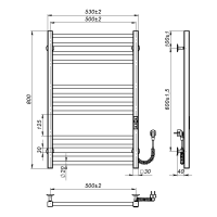 Electric towel dryer Pola (800*500,12,Grey,Right,JD04)