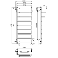Water towel dryer Prima (1 000*400,9,Polished,Left)