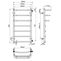 Water towel dryer Prima (800*400,7,Polished,Right)