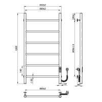 Рушникосушарка електрична Round (1000*500,6,Біла,Праве підключення,JD03)