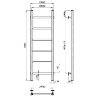 Water towel dryer Round (1000*300,6,Polished,Lower)