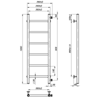 Water towel dryer Round (1000*300,6,Polished,Right)