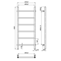 Water towel dryer Round (1000*400,6,Black,Lower)