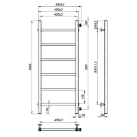 Рушникосушарка водяна Round (1000*400,6,Чорна,Праве підключення)