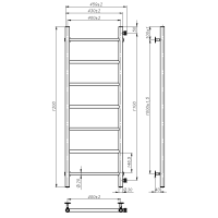 Water towel dryer Round (1200*400,7,Black,Right)