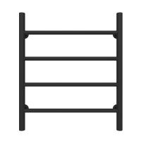 Water towel dryer Round (600*500,4,Black,Left)