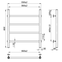 Water towel dryer Round (600*500,4,White,Lower)