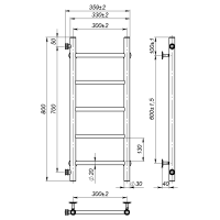 Рушникосушарка водяна Round (800*300,5,Біла,Ліве підключення)