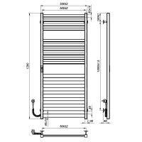 Electric towel dryer Silvia (1200*500,17,Grey,Left,JD04)