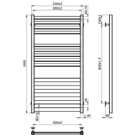 Water towel dryer Silvia (1000*500,14,Black,Lower)