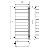 Water towel dryer Sunny (1200*500,11,Black,Left)