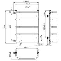 Рушникосушарка водяна Sunny (600*400,5,Полірована,Ліве підключення)