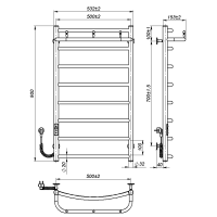 Electric towel dryer Sora New (900*500,8,Grey,Left,JD03)