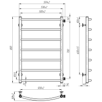 Рушникосушарка водяна Sora (800*500,7,Біла,Праве підключення)