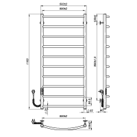 Electric towel dryer Sora (1100*500,10,Grey,Left,JD03)