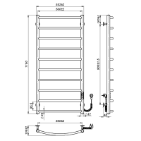 Electric towel dryer Sora (1100*500,10,Grey,Right,JD03)