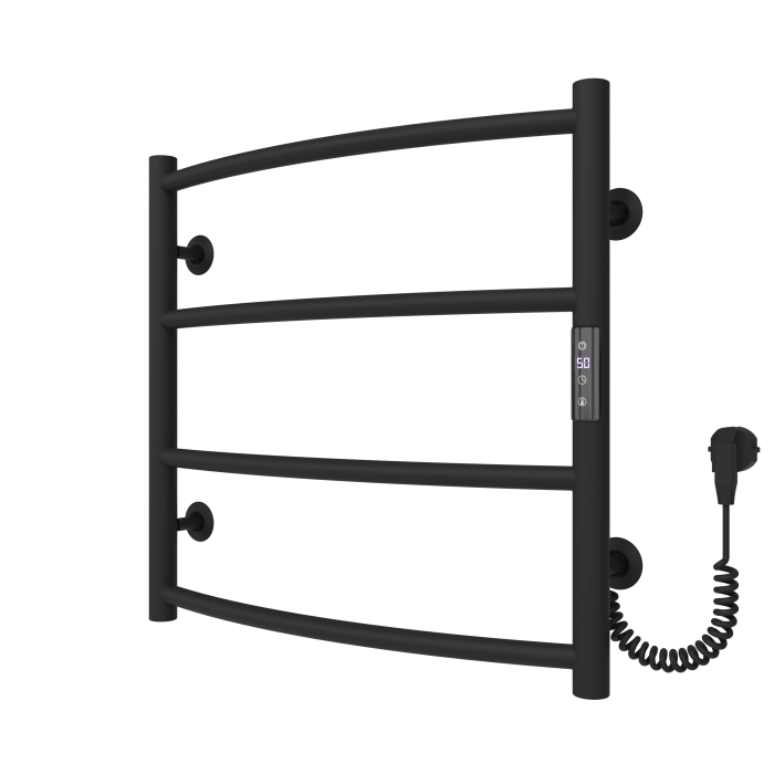 Рушникосушарка електрична Sora (500*500,4,Чорна,Праве підключення,JD03)