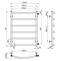 Рушникосушарка водяна Sora (700*500,6,Біла,Праве підключення)