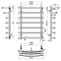 Water towel dryer Terra (800*500,7,Grey,Right)