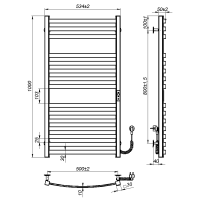 Electric towel dryer Vega (1000*500,15,Grey,Right,JD04)